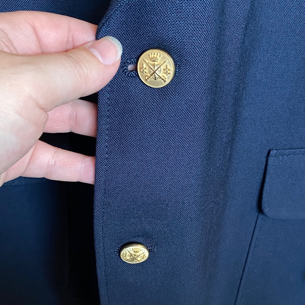 Classic Navy Blazer with Gold Accents - Picture 4 of 6